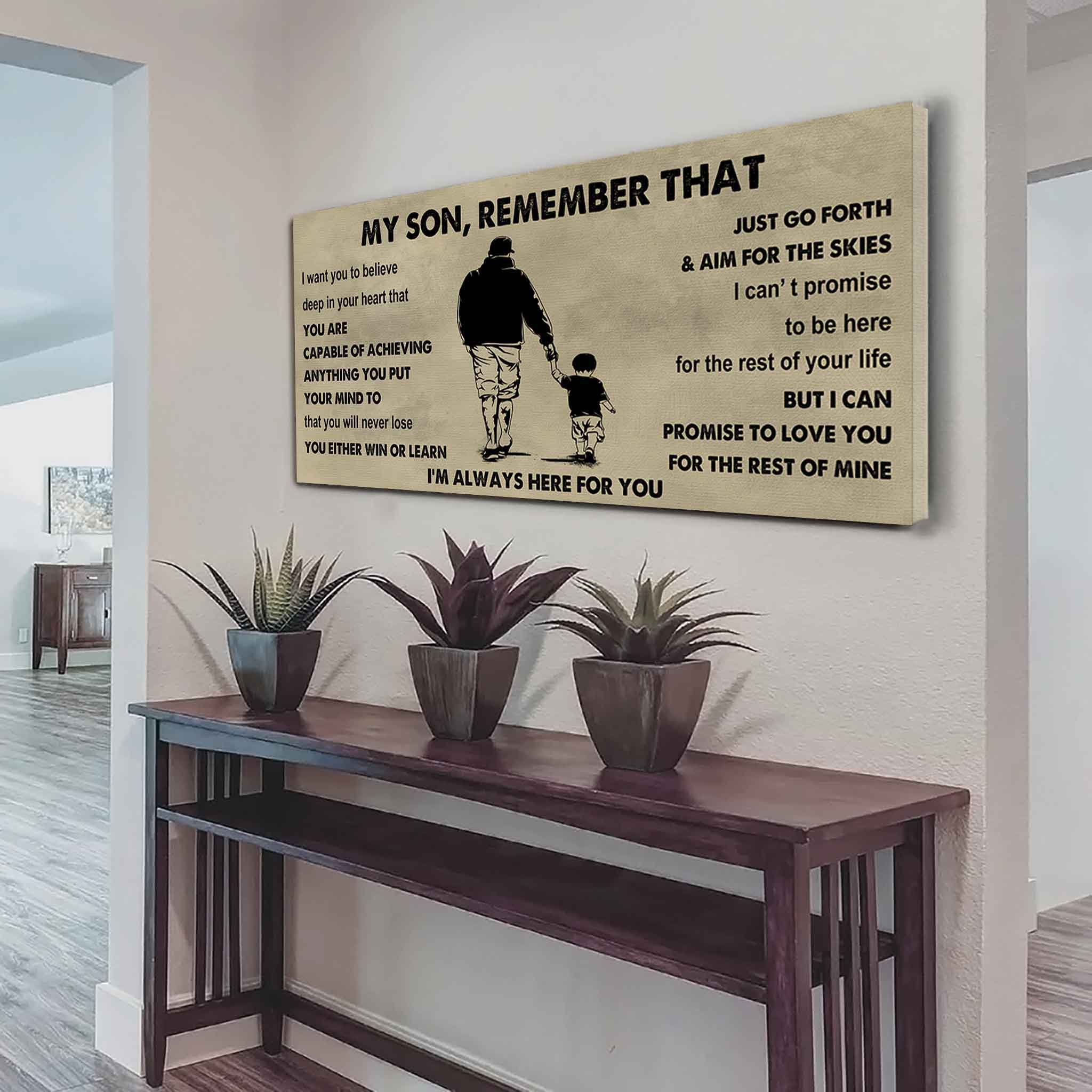 Personalized Sport Poster Canvas -  My Son Remember That You Will Never Lose You Either Win Or Learn