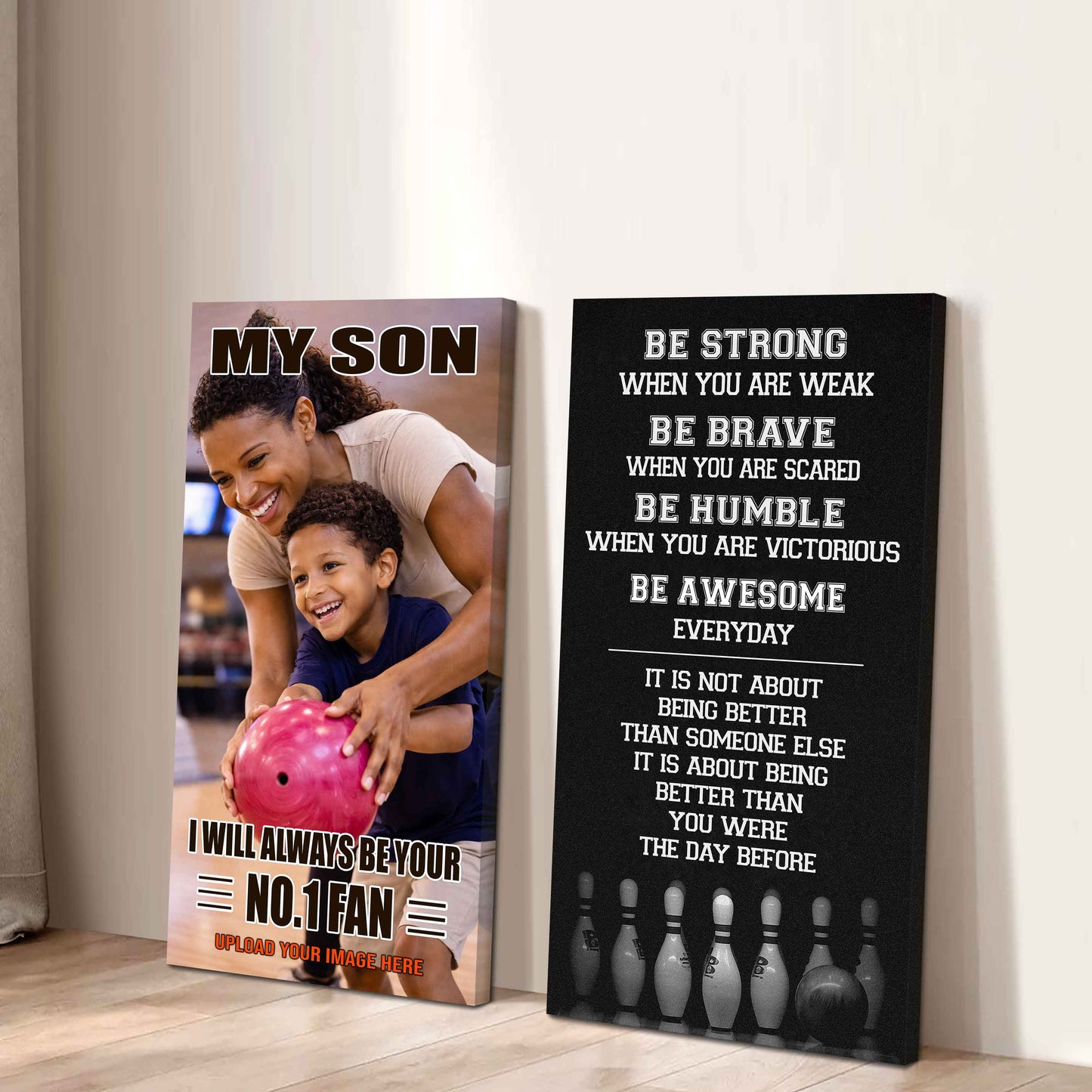 My Son Be Strong When You Are Weak Be Awesome Everyday Set 2 Canvas Wall Art From Mom To Son