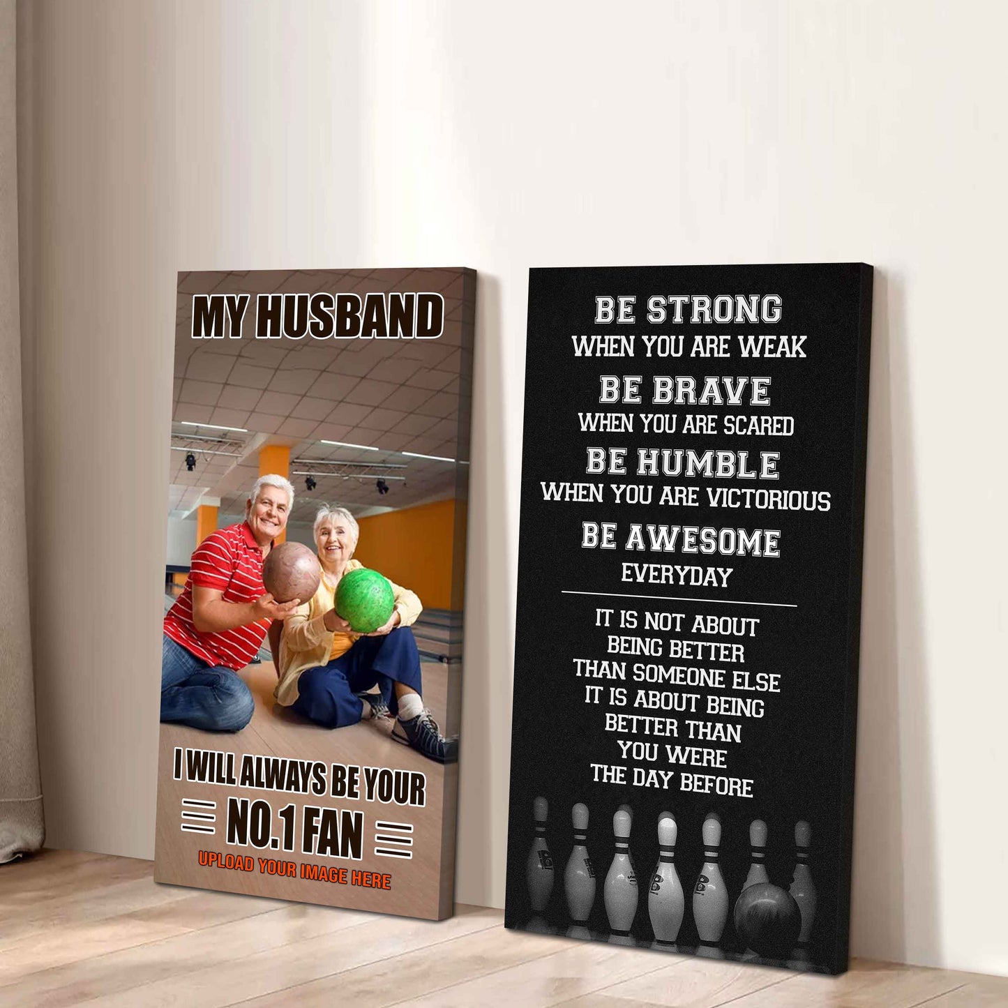 Old Sport Couple To My Husband Be Strong When You Are Weak Be Badass Everyday Set 2 Canvas Wall Art