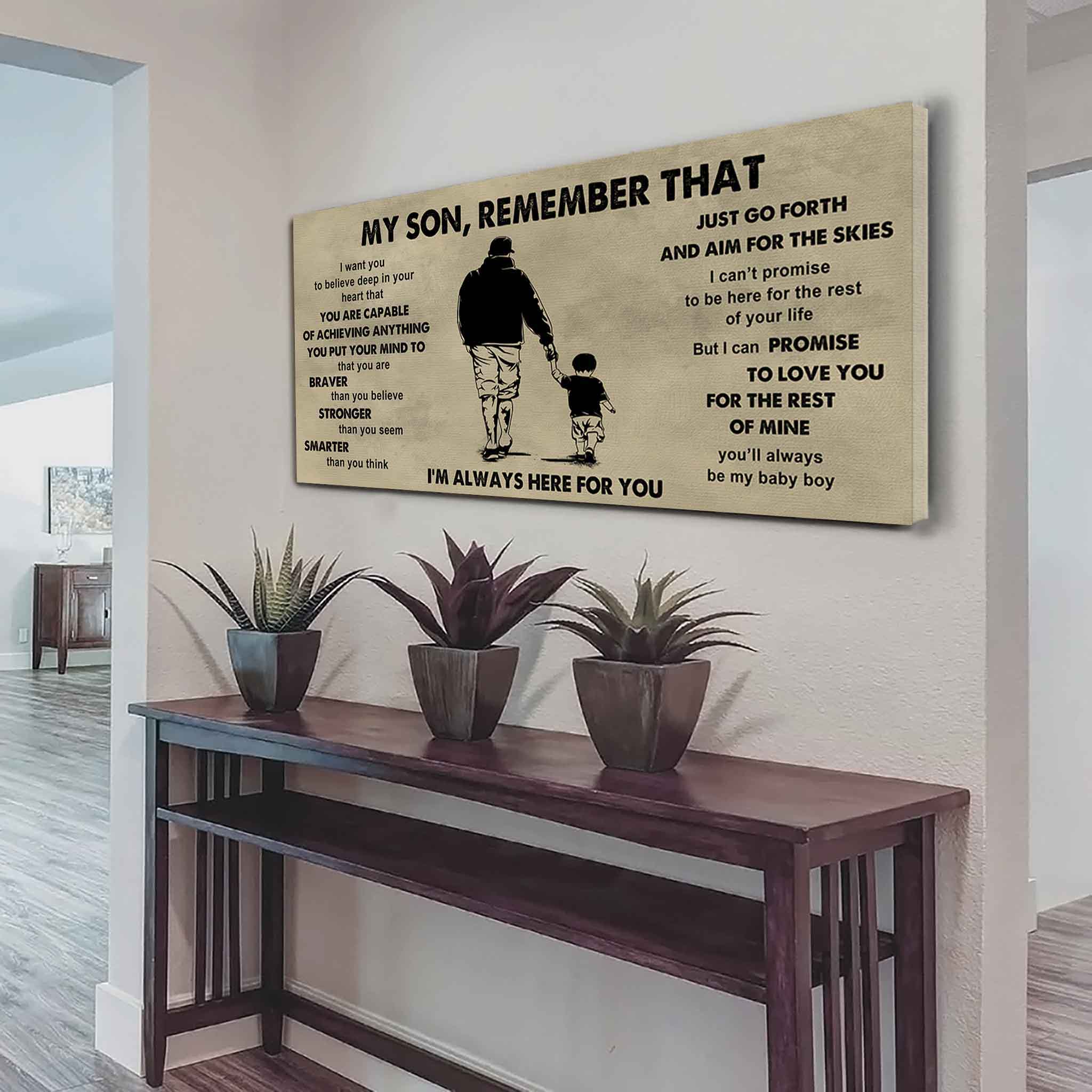 Personalized Sport Poster Canvas - My Son Remember That Just Go Forth And Aim For The Skies
