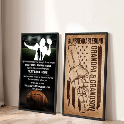 Unbreakable Bond Canvas Set From Grandpa To Grandson Enjoy The Ride And Never Forget Your Way Back Home