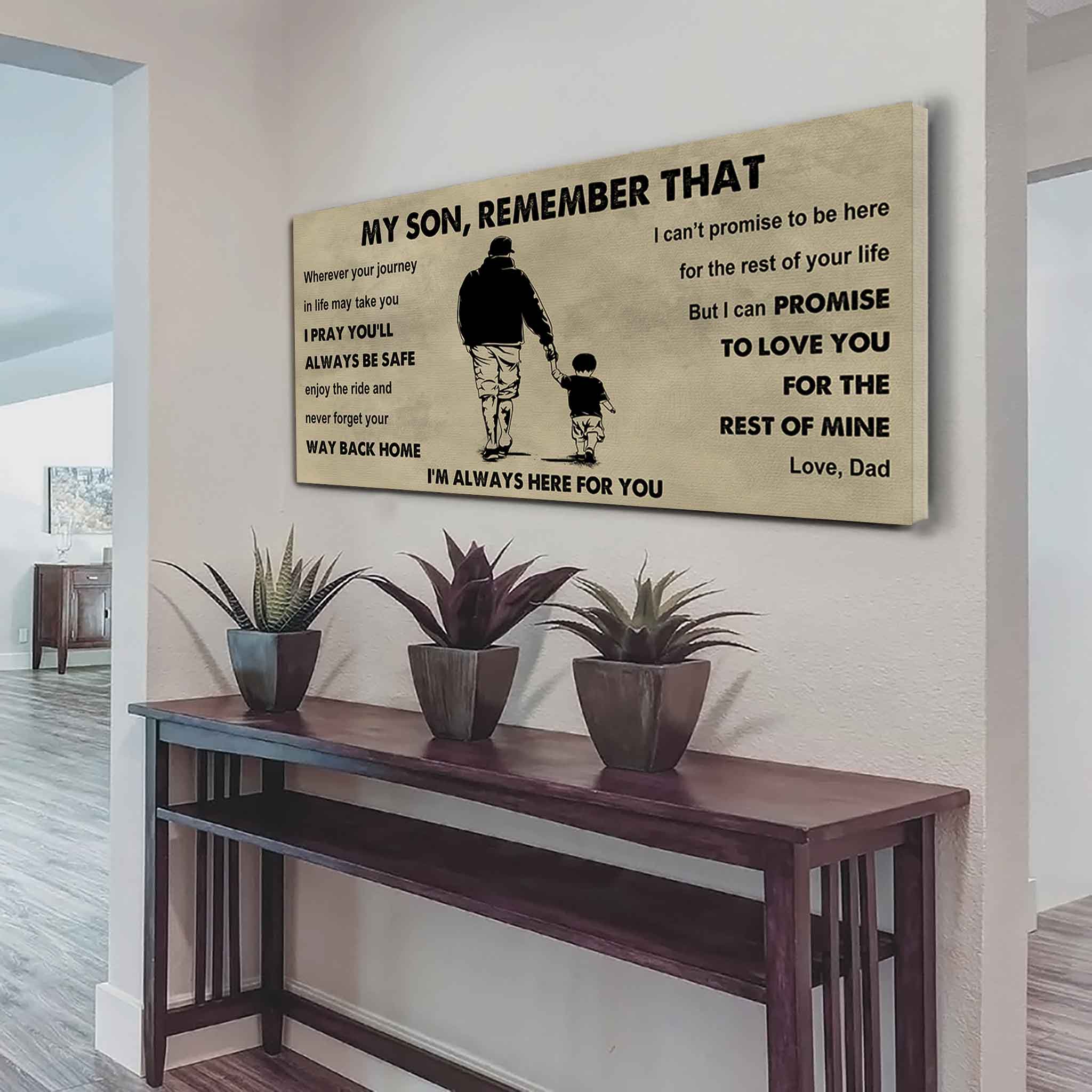 Personalized DRB Poster Canvas - My Son Remember That Never Forget Your Way Back Home
