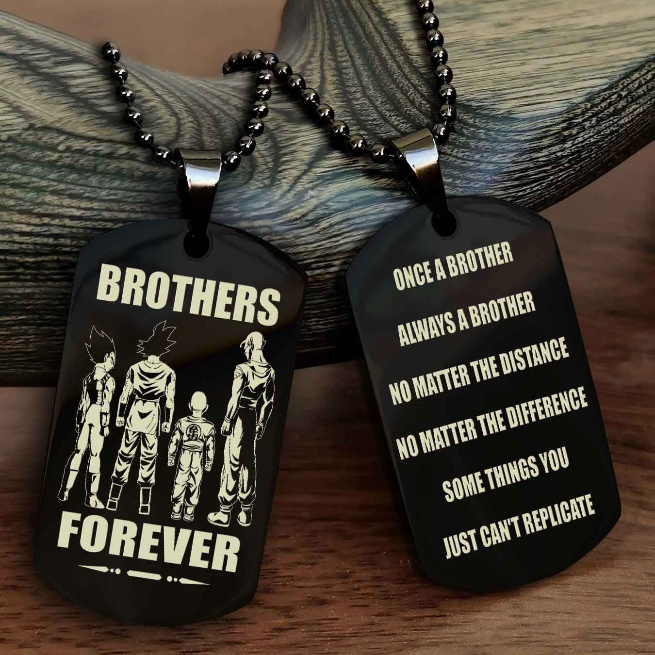 Cowboy Customizable engraved dog tag double sided gift from brother - Brother Forever Once A Brother Always A Brother