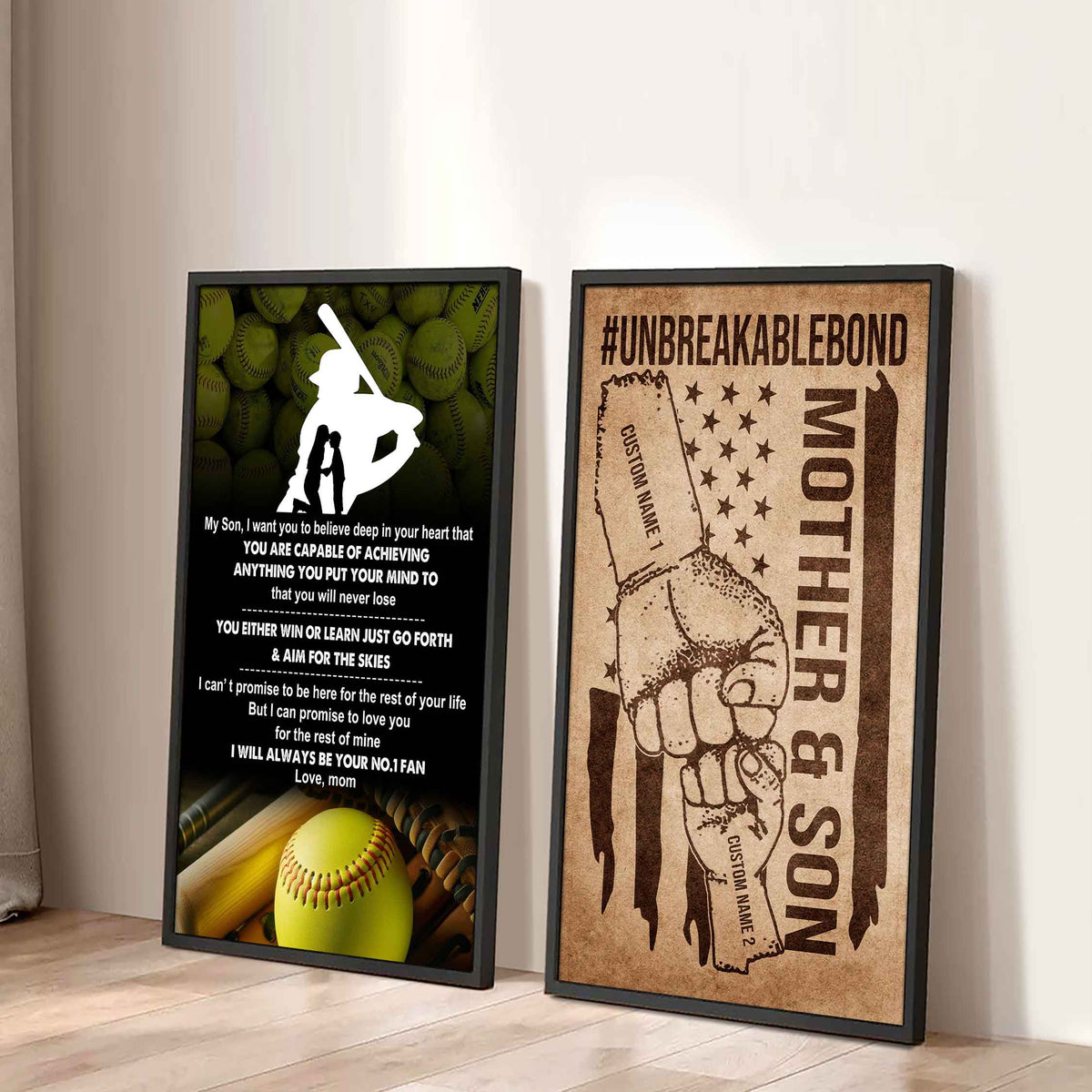 Unbreakable Bond Sport Canvas Set From Mom To Son You Will Never Lose You Either Win Or Learn