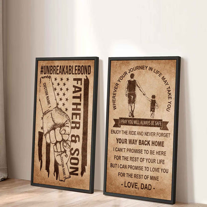 Father And Son Canvas Set To My Son Enjoy The Ride Never Forget Your Way Back Home