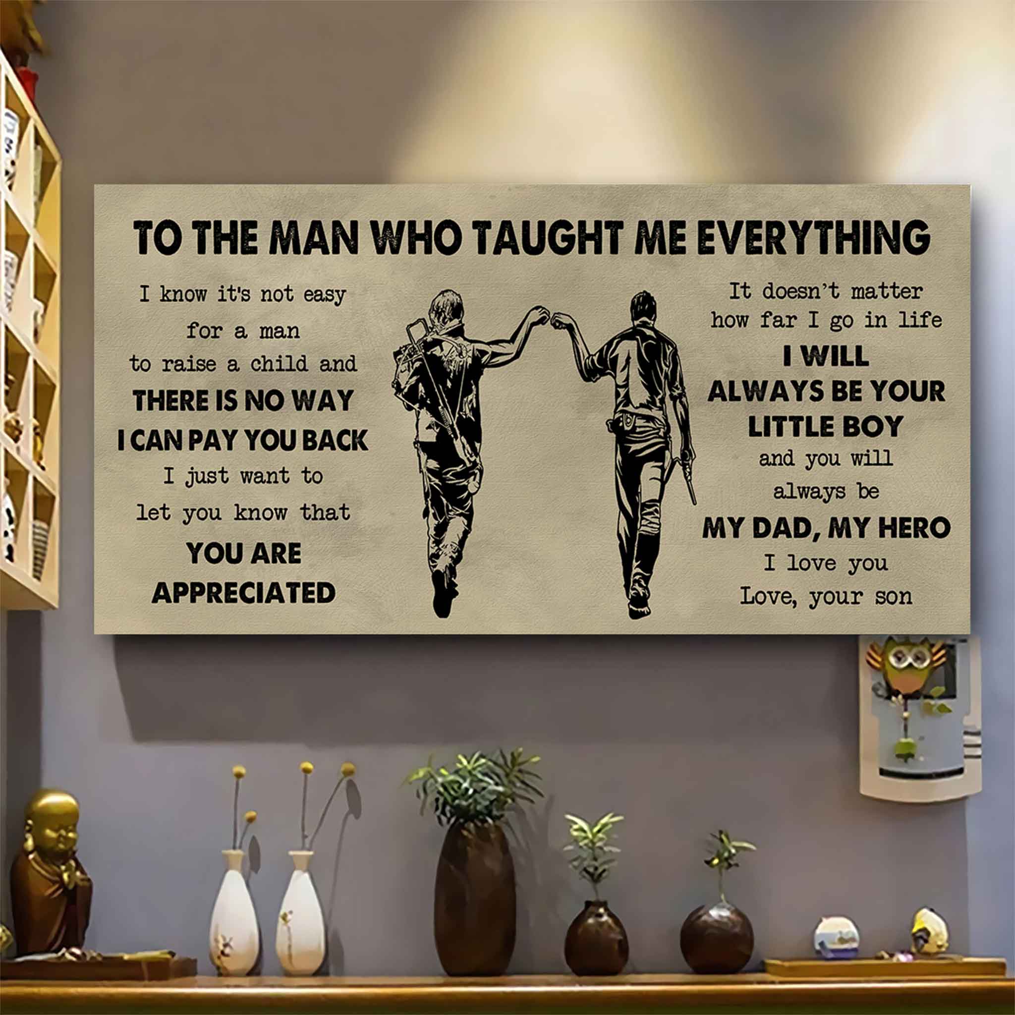 Samurai Poster Horizontal Canvas To My Dad I Know It's Not Easy To Raise A Child I Will Always Be Your Little Boy Gift From Son To Dad