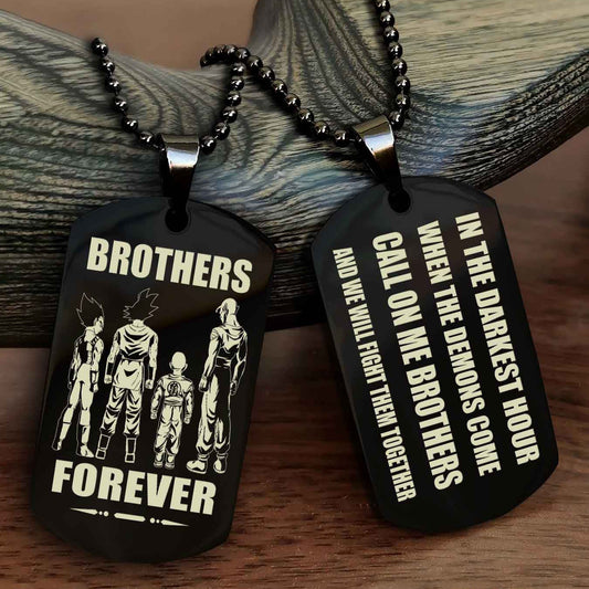 Soldier Engraved Double Sided Dog Tag Call On Me Brother NAG Brothers Forever We Will Fight Them Together