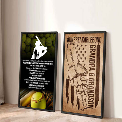 Unbreakable Bond Sport Canvas Set From Grandpa To Grandson Just Go Forth And Aim For The Skies