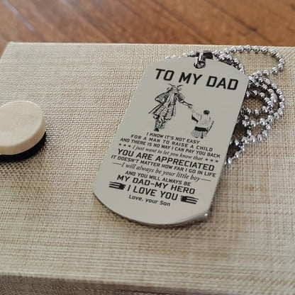 To My Dad One Side Engrave Dog Tag Gift For Your Dad Your Father