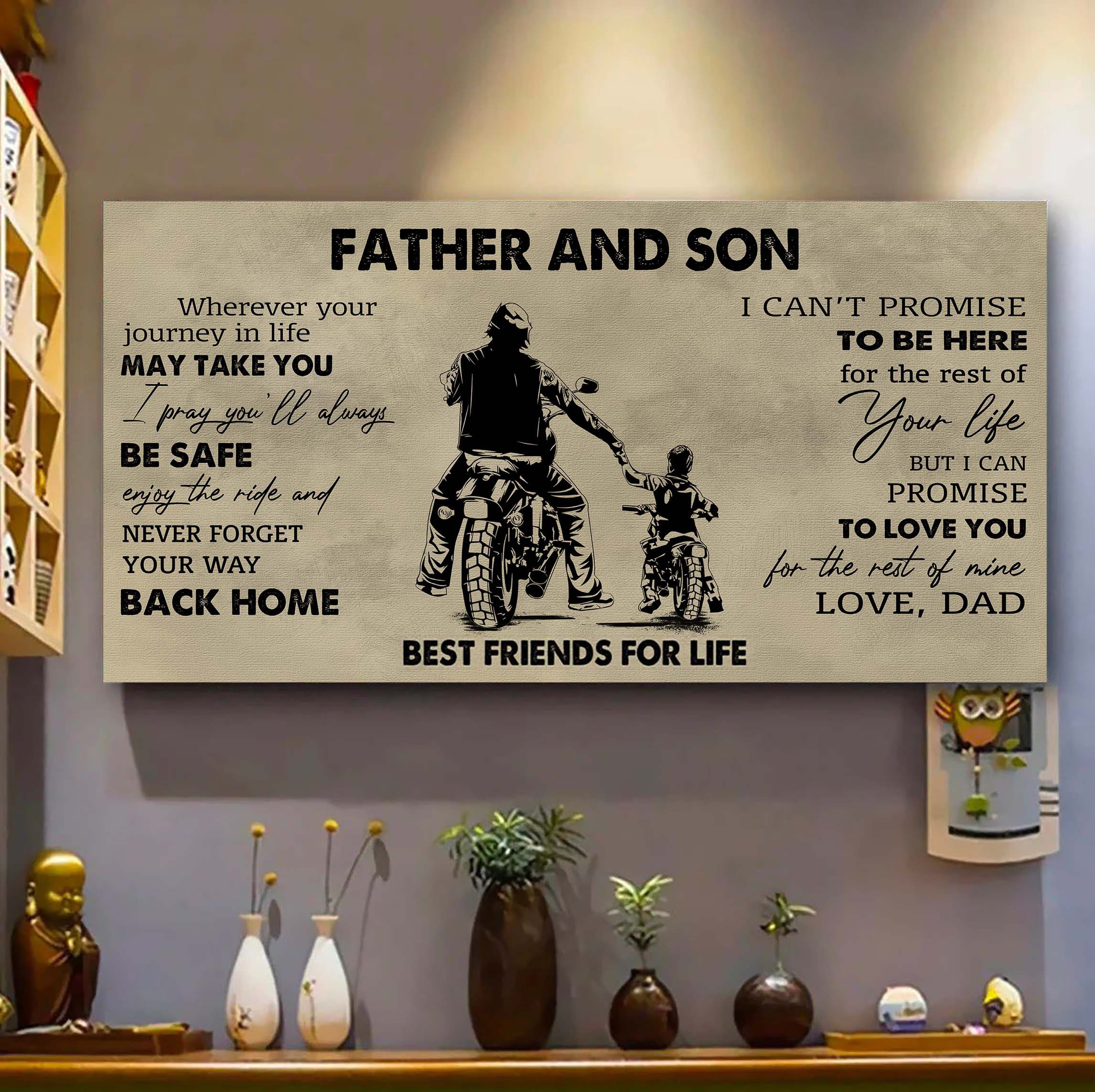 DRB Father And Daughter Best Friends For Life - Never Forget Your Way Back Home Poster Canvas Gift For Daughter From Father-Photo Upload