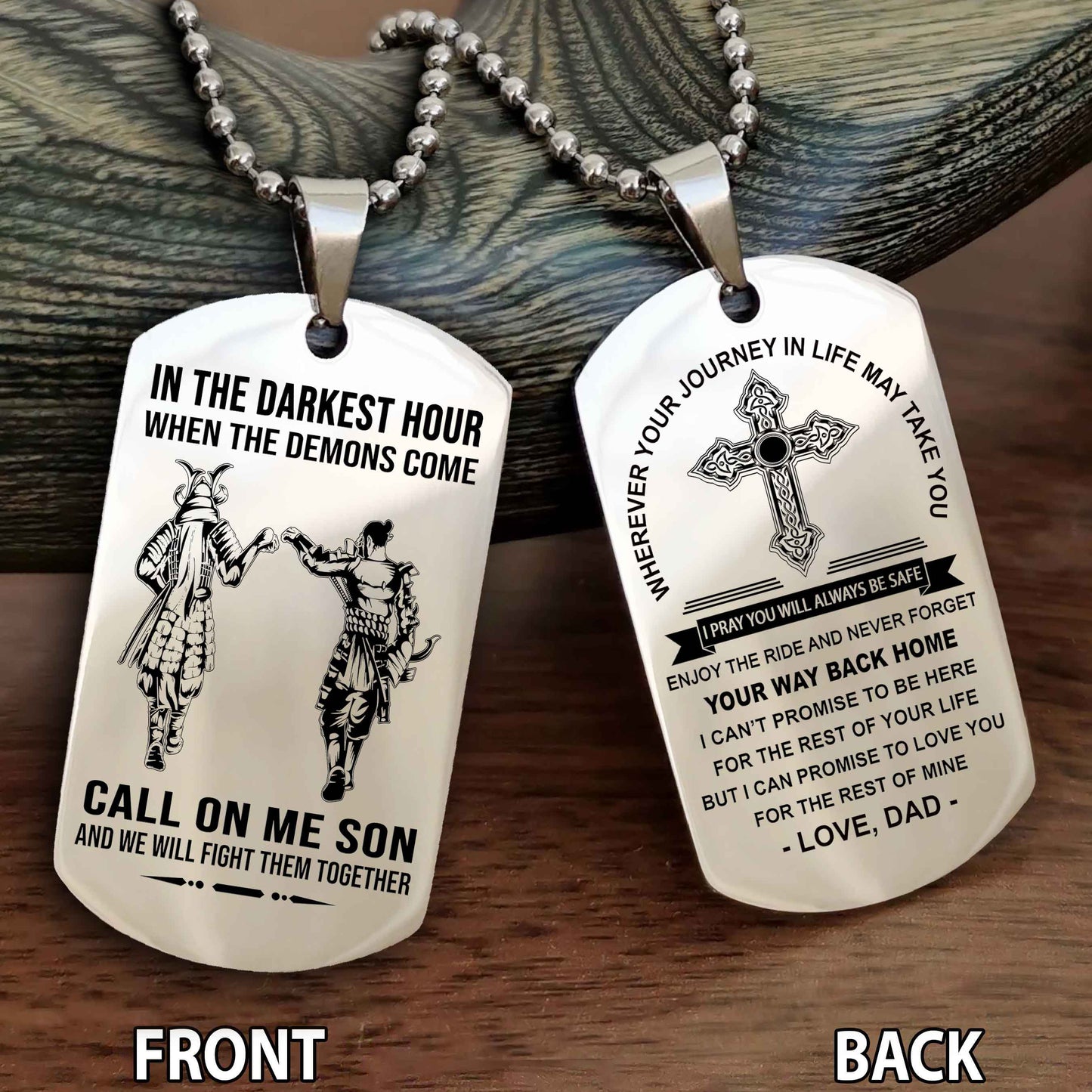 Special Version Double Side Dog Tag Call On Me Son And We Will Fight Them Together - Cross Never Forget Your Way Back Home