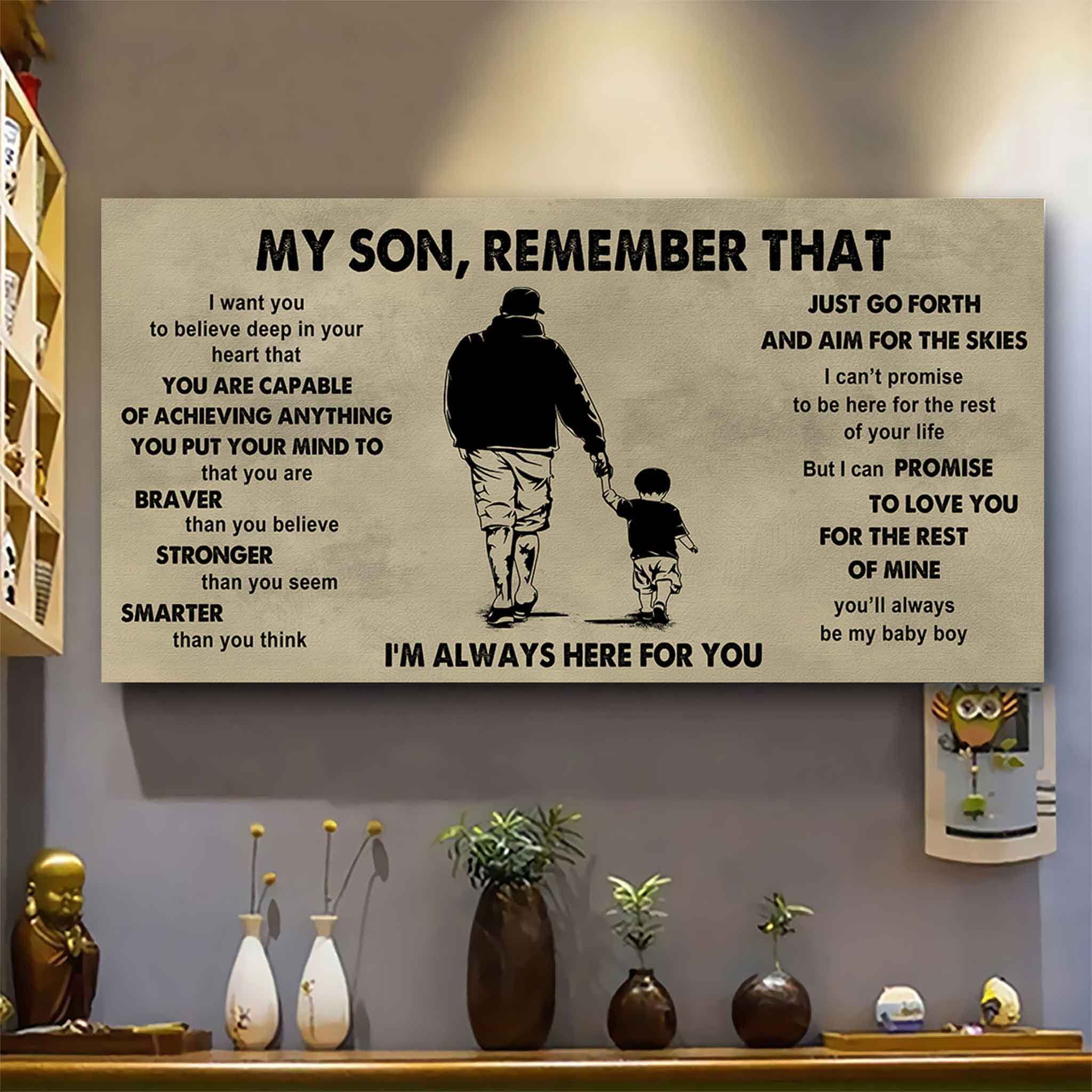 Personalized Sport Poster Canvas - My Son Remember That Just Go Forth And Aim For The Skies