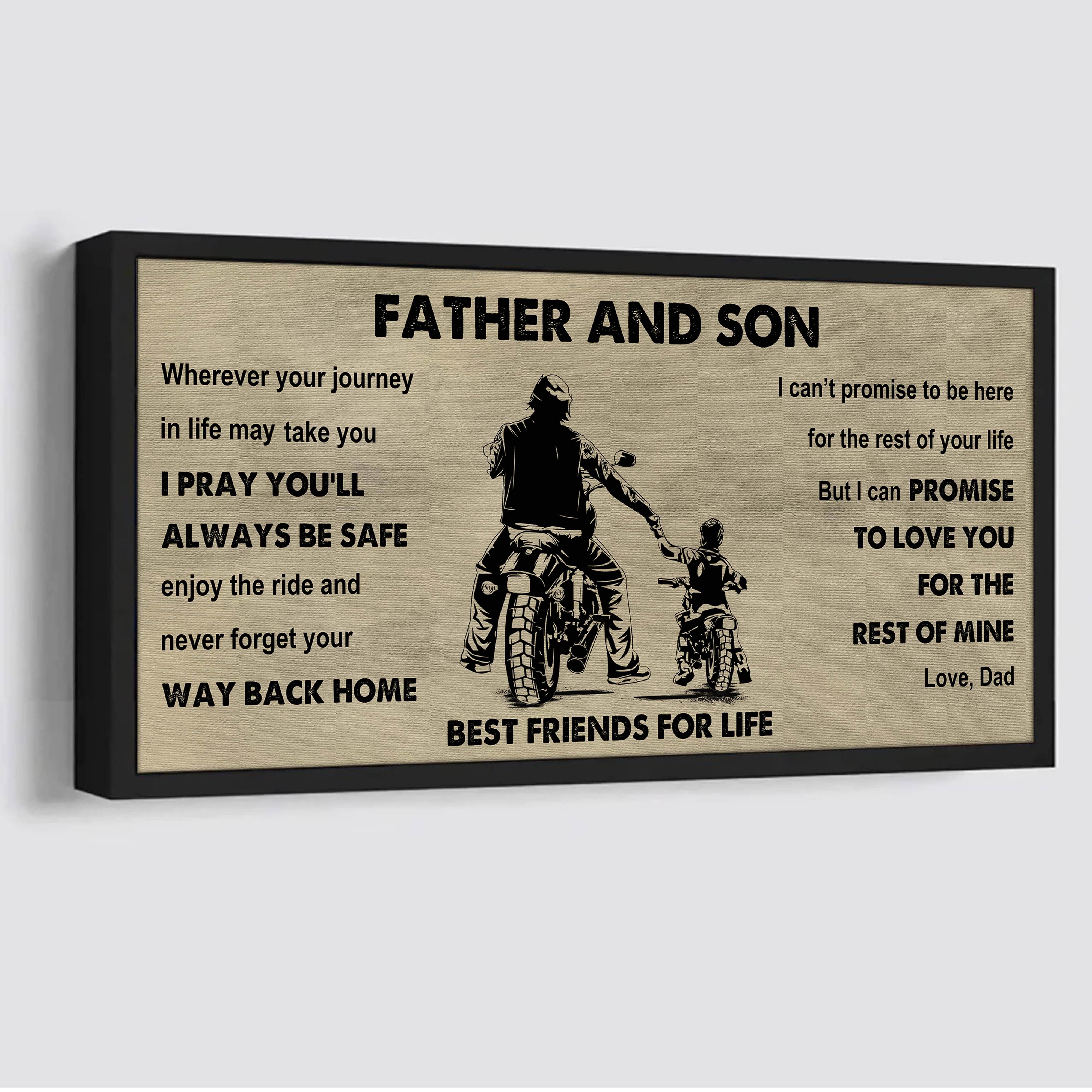 DRB GK Father And Son Best Friends For Life - Ver 2 Never Forget Your Way Back Home Poster Canvas Gift For Son From Father