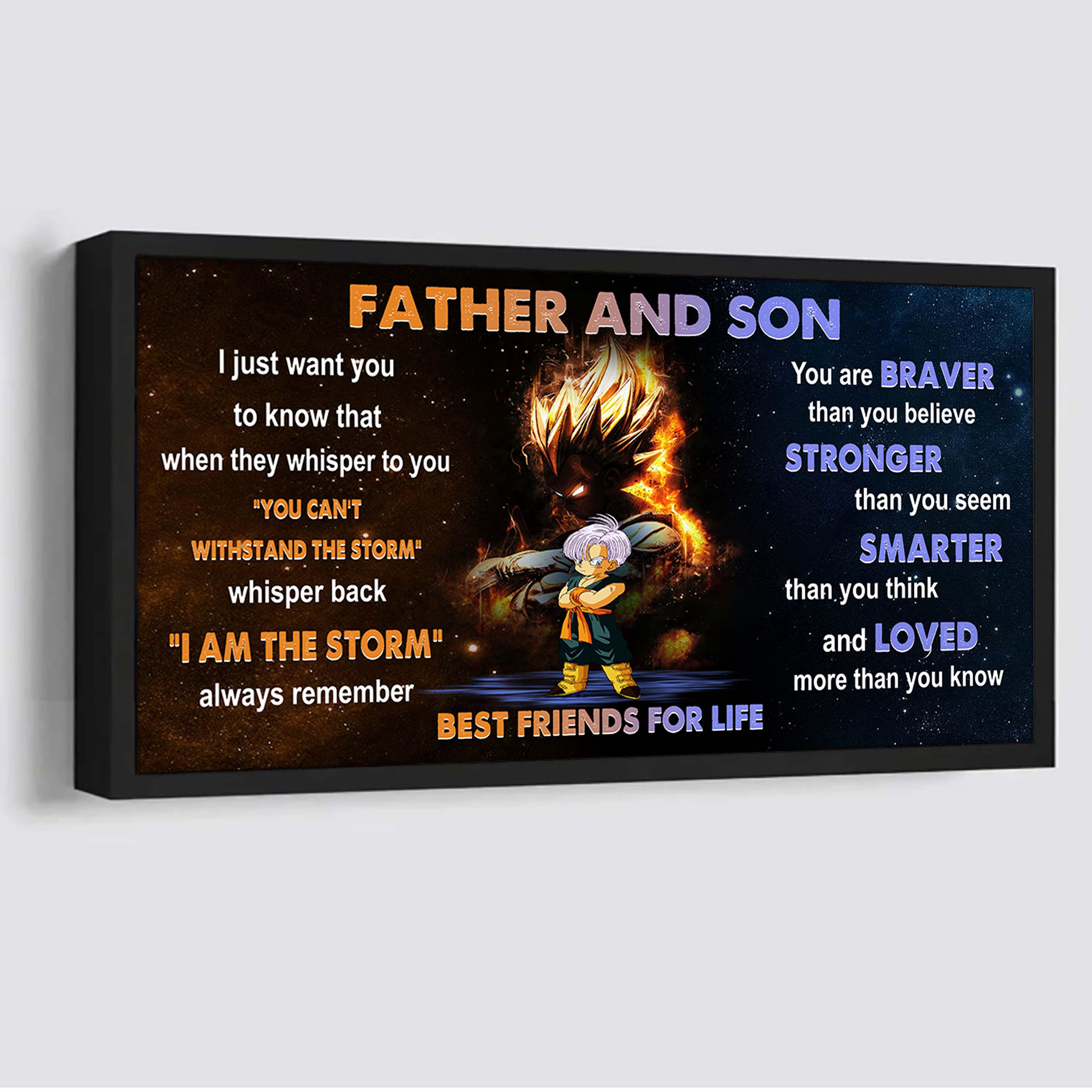 Personalized VG To Son Poster Canvas Father And Son Best Friends For Life - Message For Your Son Gifts For Him