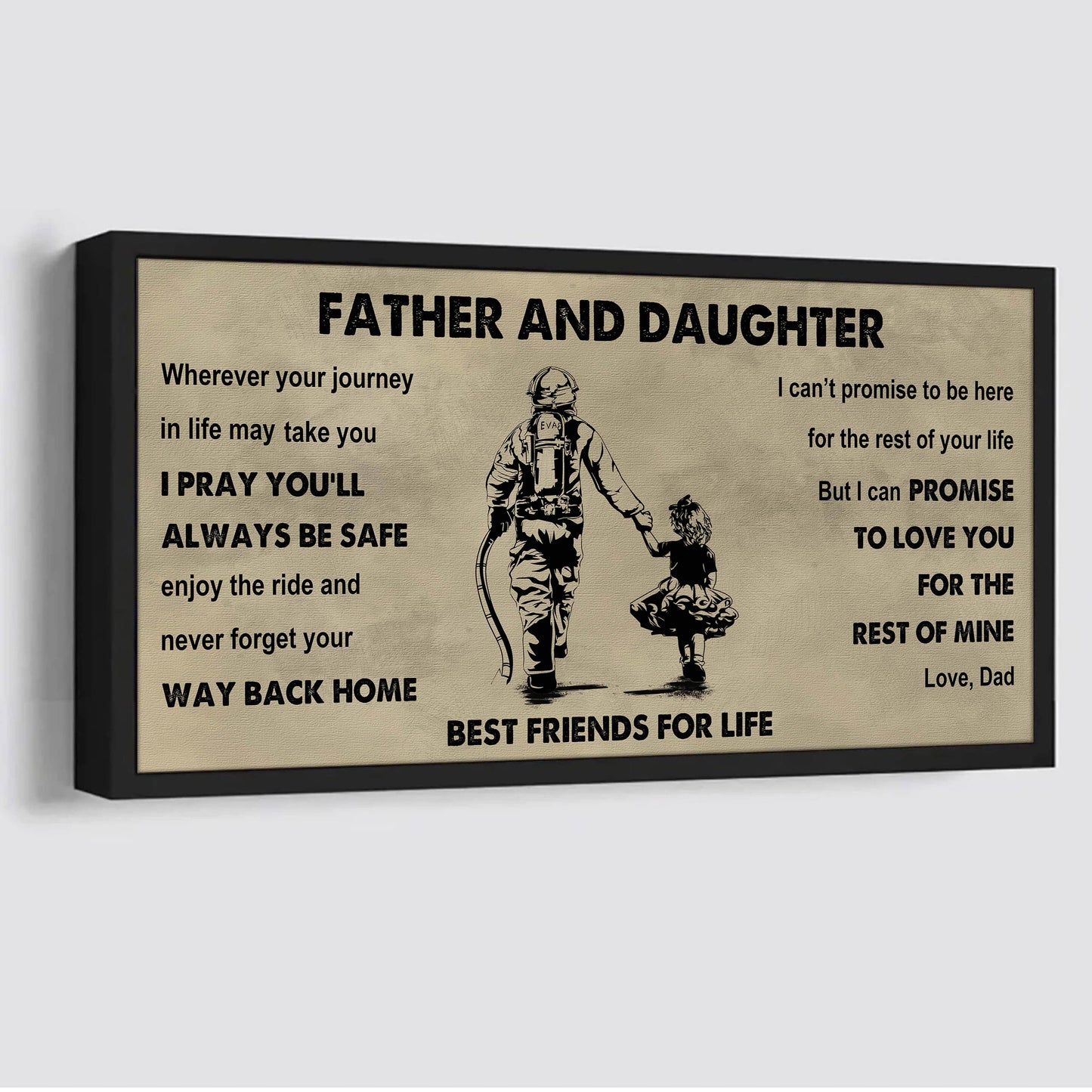 Soldier Father And Daughter Best Friends For Life - Ver 2 Never Forget Your Way Back Home Poster Canvas Gift For Daughter From Father