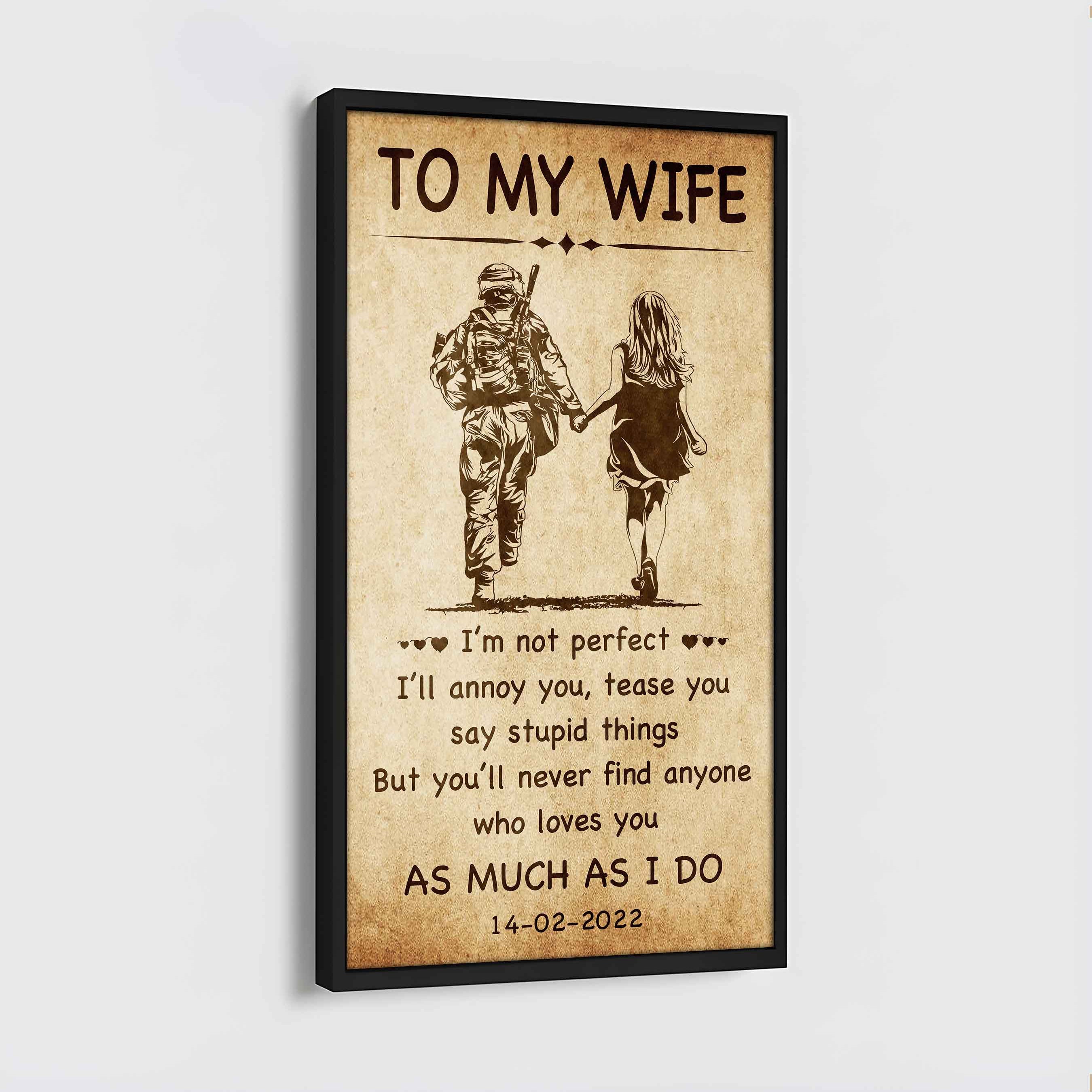 Samurai Poster Canvas To My Wife - I Am Not Perfect