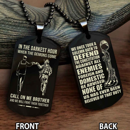 Soldier Personalized Double Sided Dog Tag For Brother
