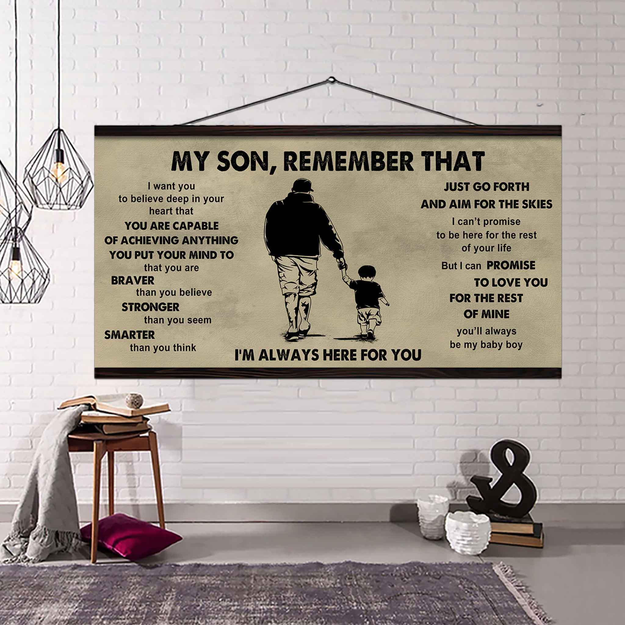 Personalized Sport Poster Canvas - My Son Remember That Just Go Forth And Aim For The Skies