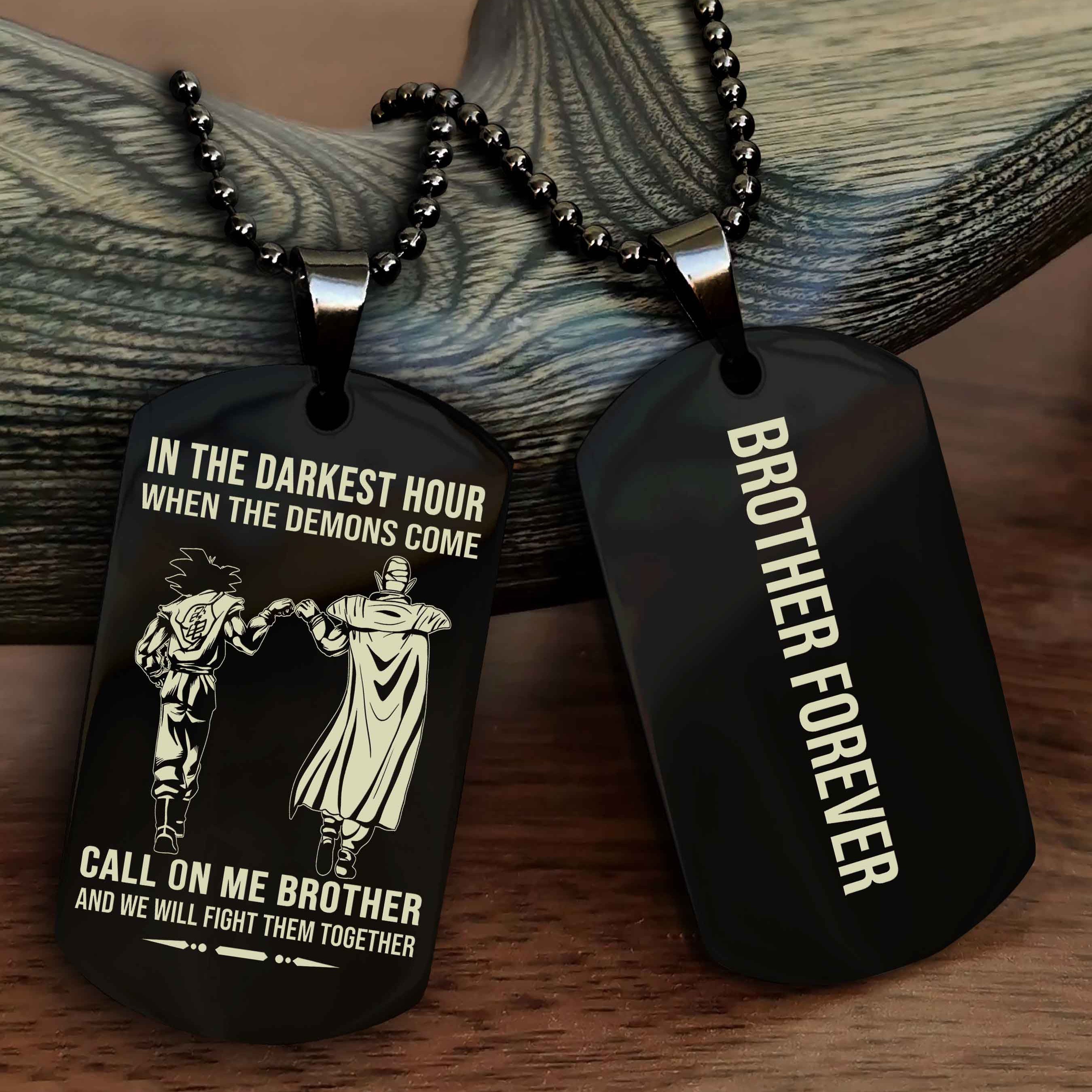 Cowboy Customizable engraved black dog tag double sided gift from brother, brother forevers
