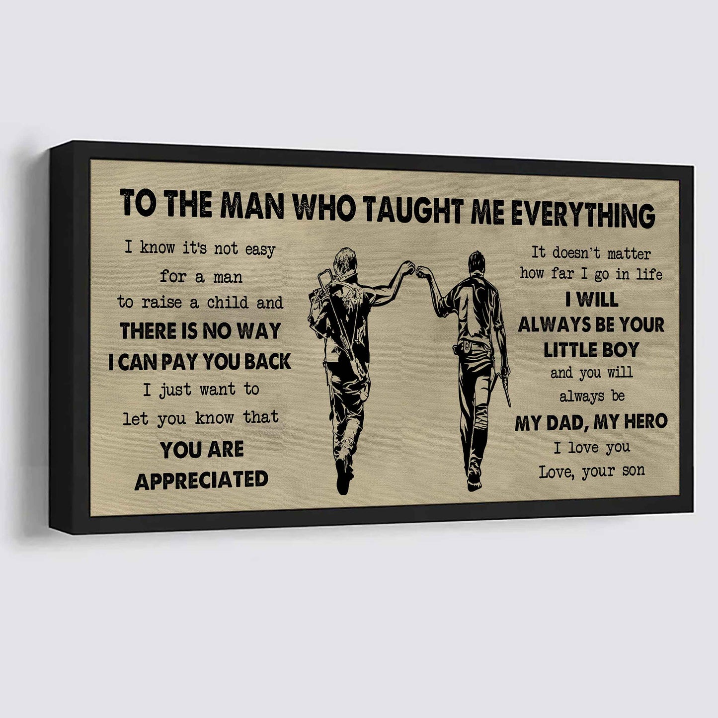 Samurai Poster Horizontal Canvas To My Dad I Know It's Not Easy To Raise A Child I Will Always Be Your Little Boy Gift From Son To Dad