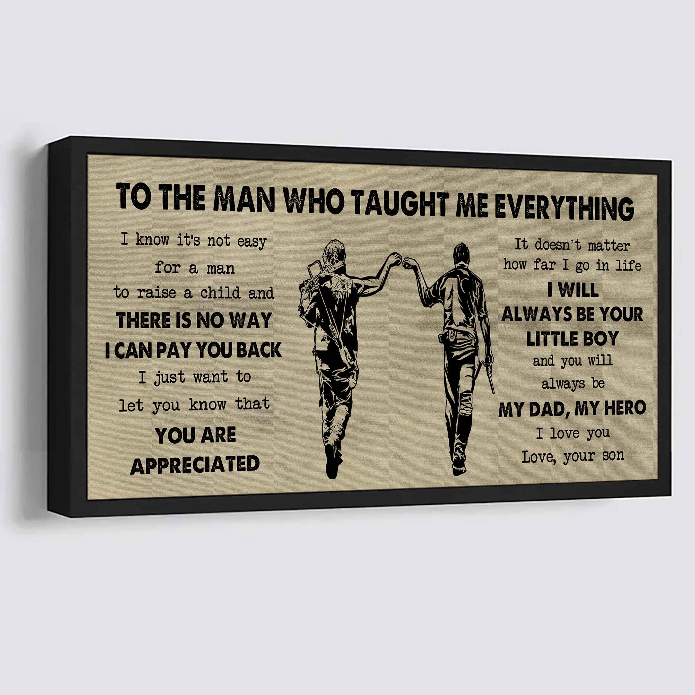 Samurai Poster Horizontal Canvas To My Dad I Know It's Not Easy To Raise A Child I Will Always Be Your Little Boy Gift From Son To Dad