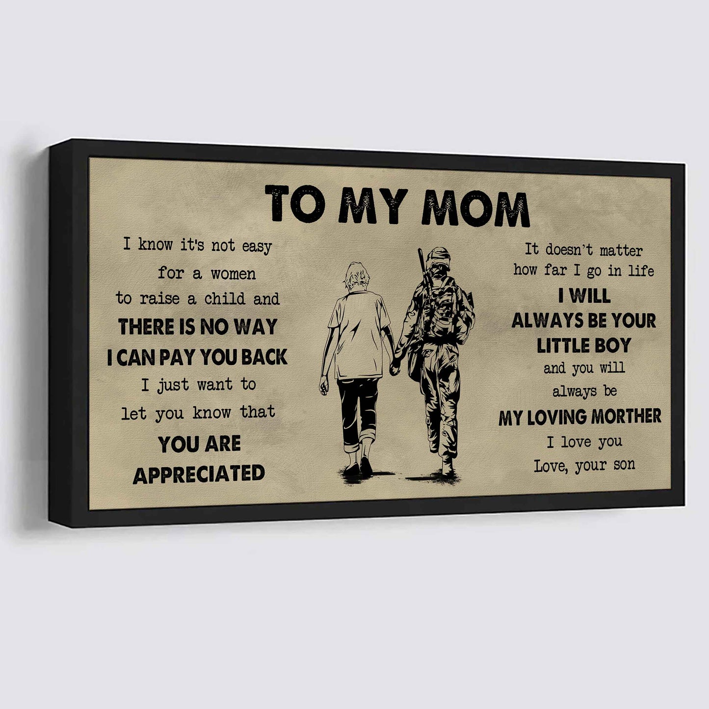 Family Poster Canvas To My Mom I Know It's Not Easy To Raise - I Will Always Be Your Little Boy