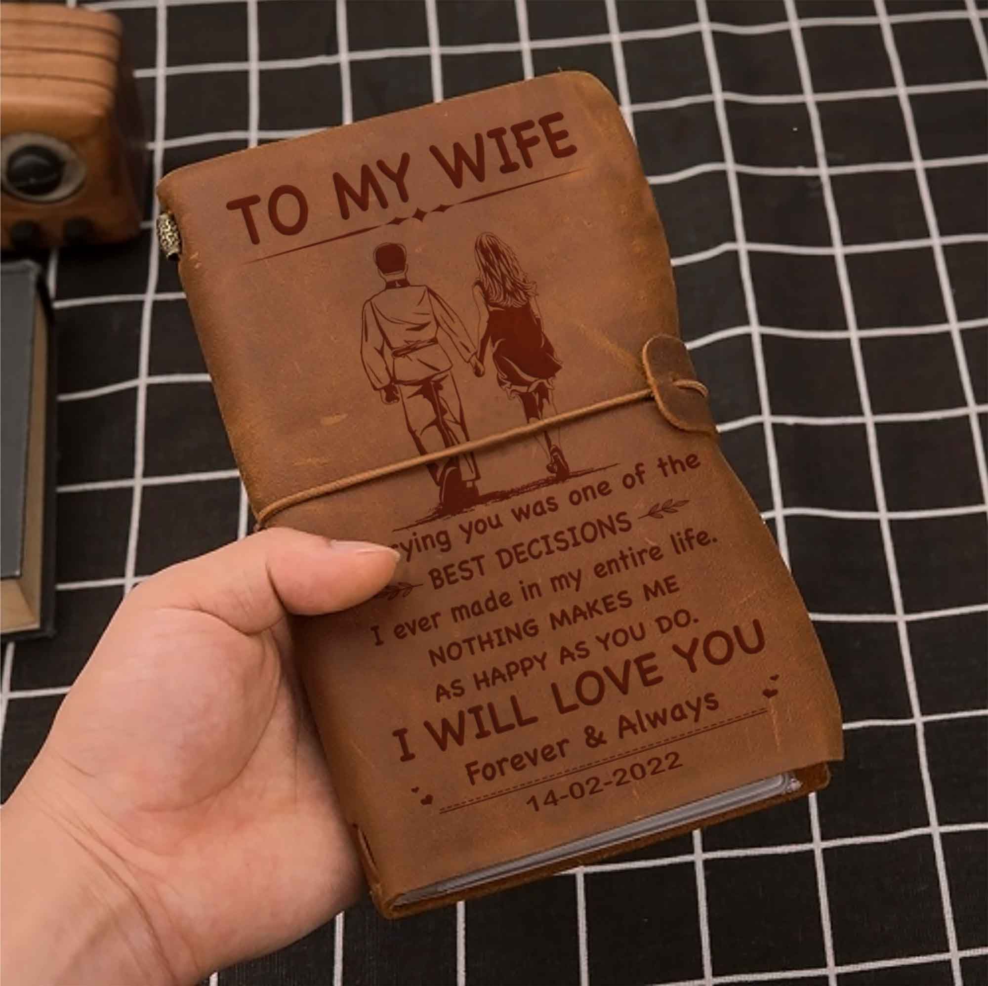 Valentines gifts Vintage Journal Husband to Wife Marrying You was one of the best decision I ever made