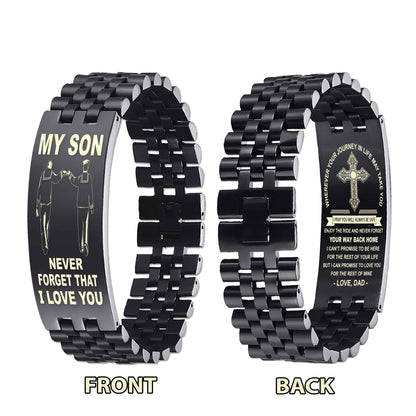 New Version Double Sided Bracelet Gift From Dad For Son - Never Forget Your Way Back Home