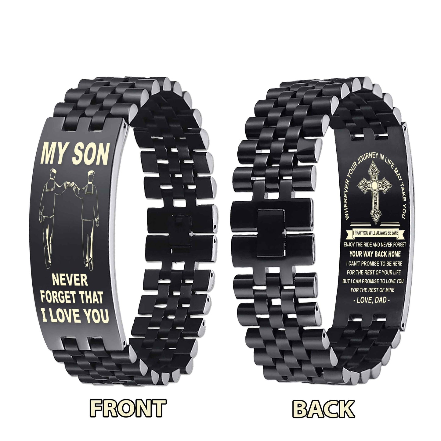 New Version Double Sided Bracelet Gift From Dad For Son - Never Forget Your Way Back Home