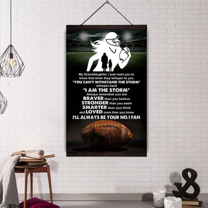 Baketball Poster Canvas Grandma To Granddaughter - Whisper Back I Am The Storm I Will Always Your No 1 Fan