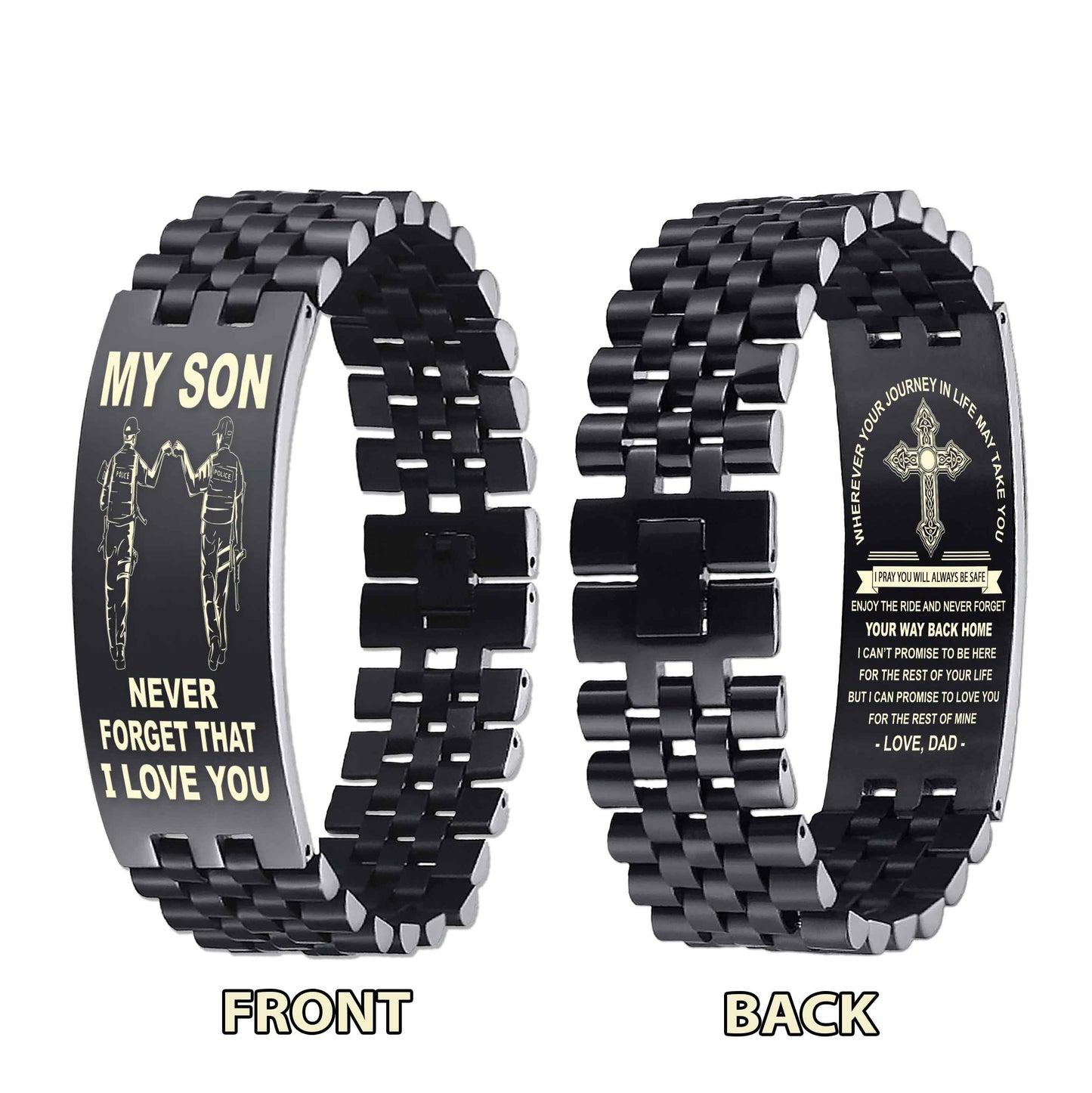 New Version Double Sided Bracelet Gift From Dad For Son - Never Forget Your Way Back Home