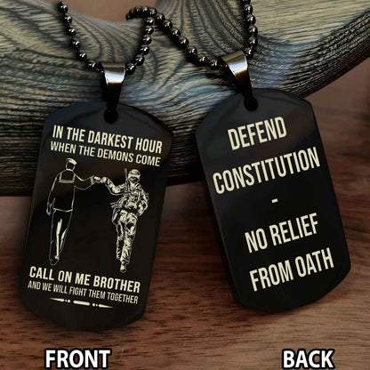 Soldier Personalized Double Sided Dog Tag For Brother
