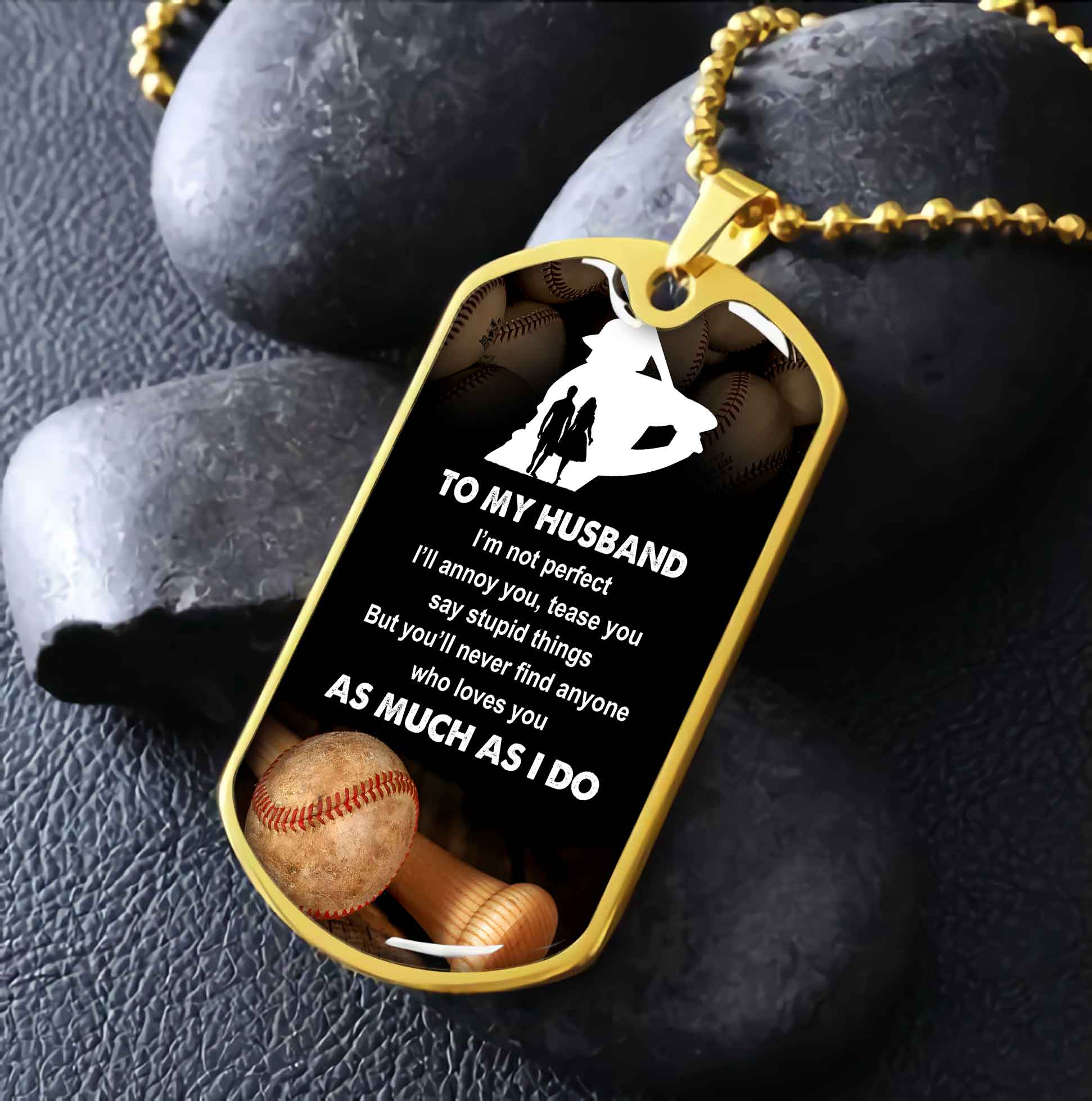 Sport Military Chain 18K Gold Plated Silver Plated To My Husband From Wife With Love Message