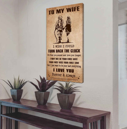 Samurai Poster Canvas To My Wife I Wish I Could Turn Back The Clock - I Love You Forever And Always Gift For Your Wife