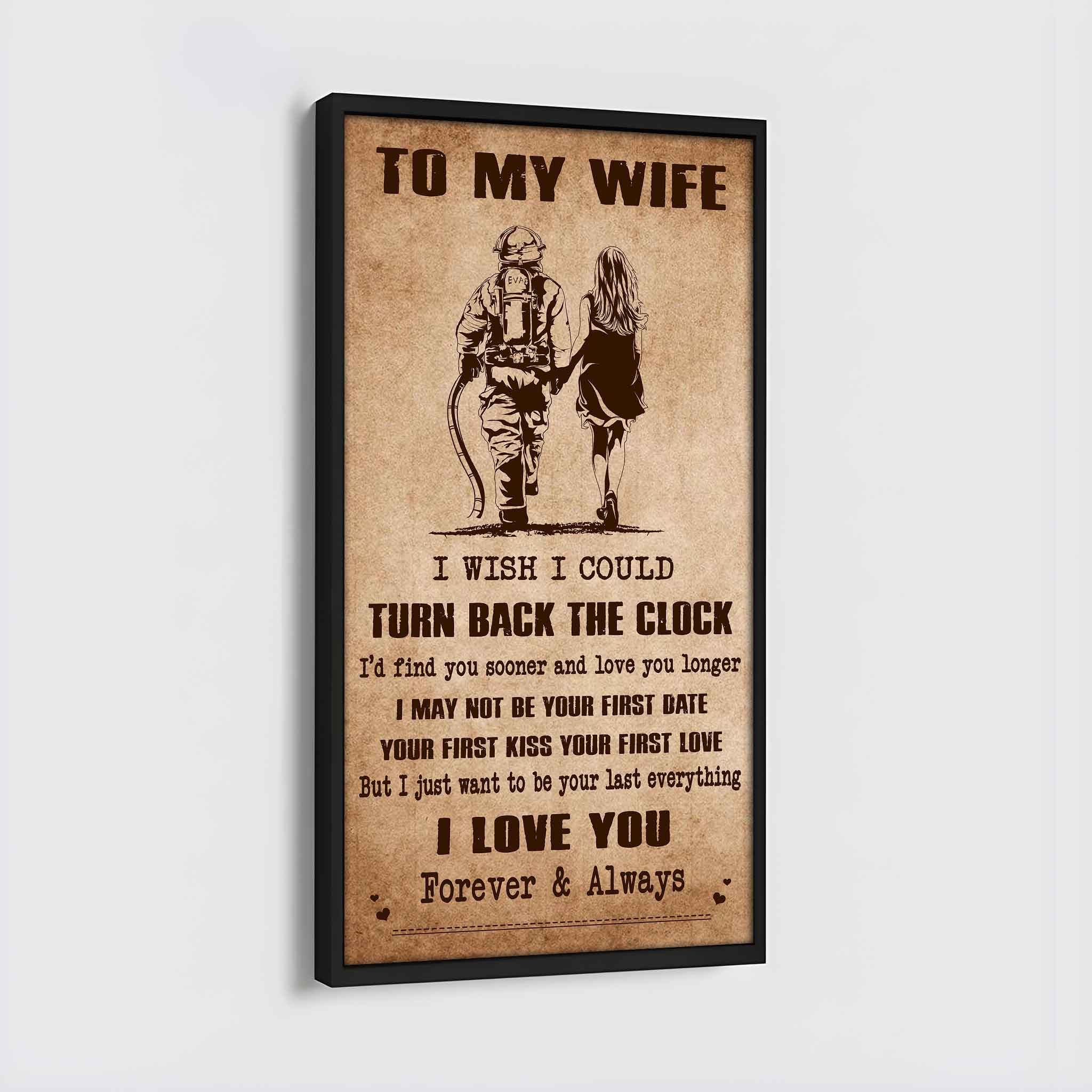 Samurai Poster Canvas To My Wife I Wish I Could Turn Back The Clock - I Love You Forever And Always Gift For Your Wife