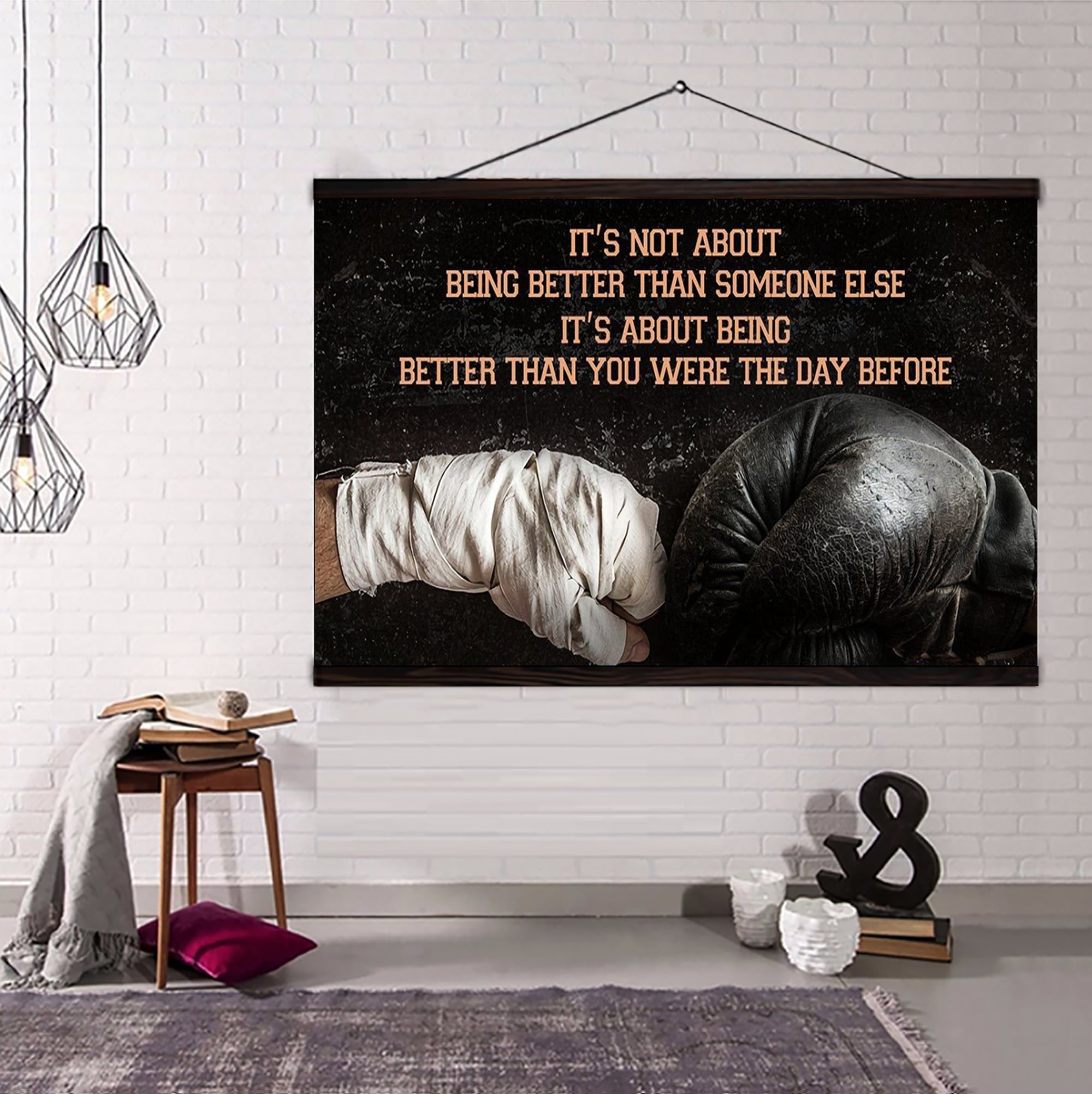 American Football customizable poster canvas - It is not about better than someone else, It is about being better than you were the day before