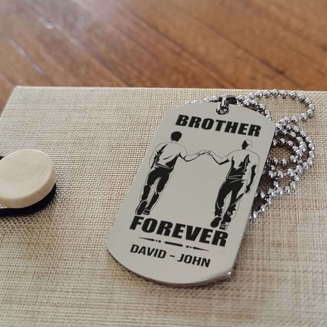 Ver3 Vikings customizable engraved black dog tag double sided gift from brother, brother forever