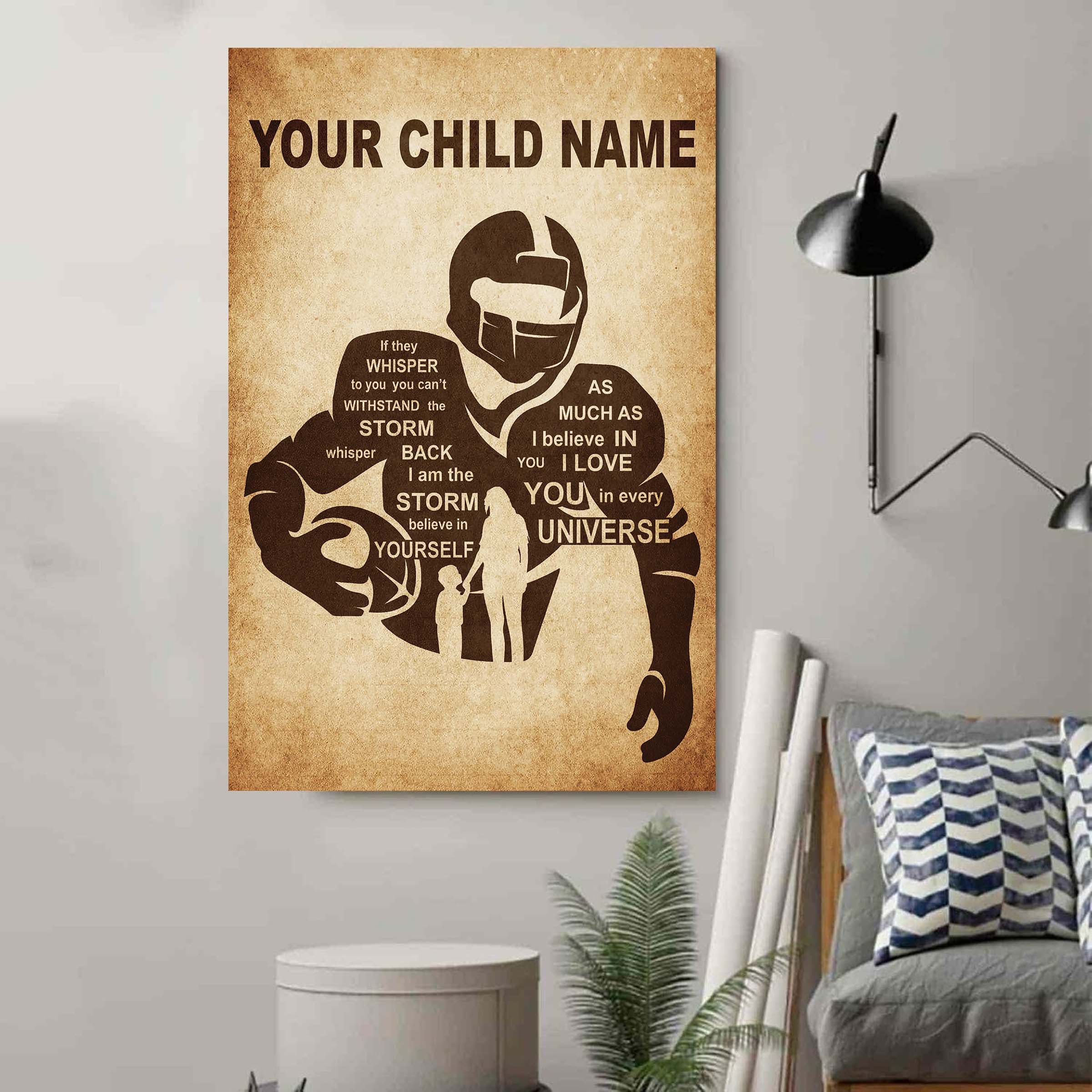 Personalized Your Child Name From Mom To Son Basketball Poster Canvas If They Whisper To You - I Love You In Every Universe