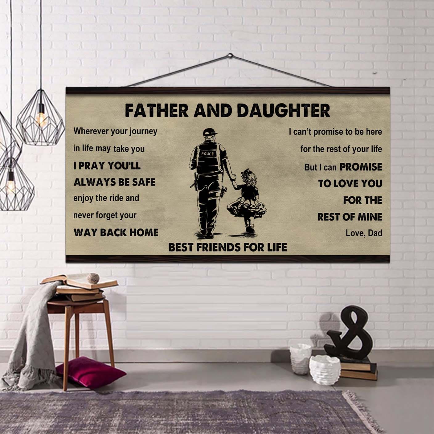 Samurai Father And Daughter Best Friends For Life - Ver 2 Never Forget Your Way Back Home Poster Canvas Gift For Daughter From Father