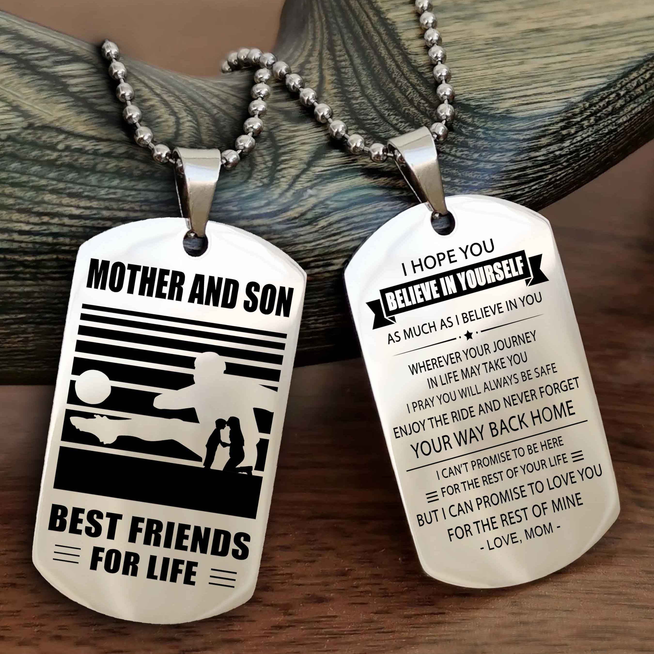 Sport Personalized Double Sided Dog Tag Father And Son Best Friend For Life - Never Forget Your Way Back Home