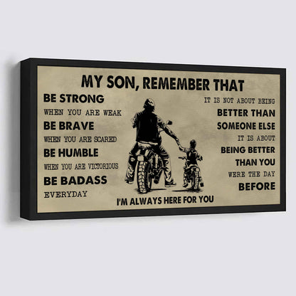 Personalized Sport Poster Canvas - My Son Remember That Be Strong When You Are Weak Be Badass Everyday