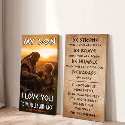 VK Canvas Set My Son I Love You Valhalla And Back Gift From Dad To Son Ver 2
