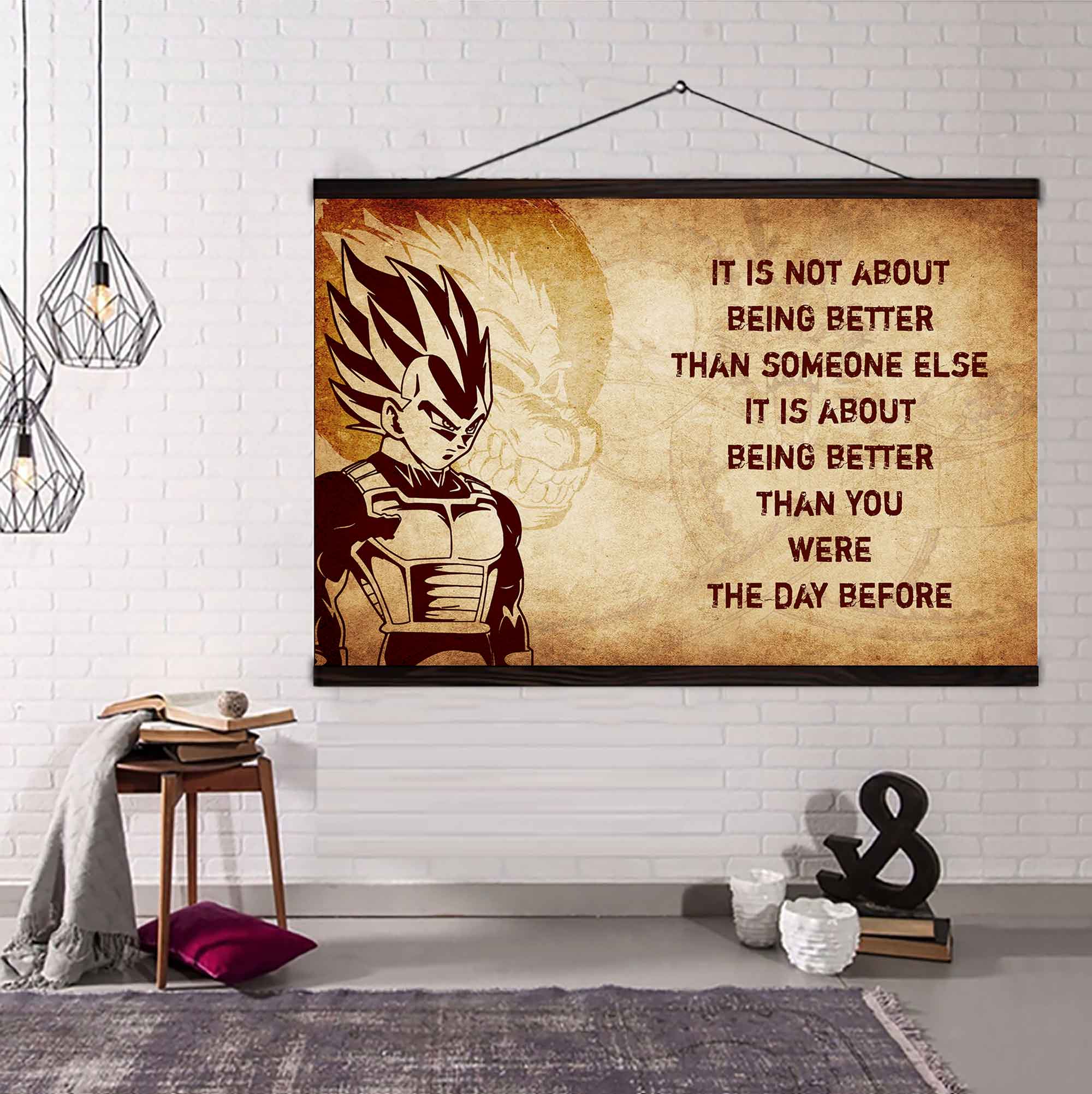 DRB Poster Canvas It's Not About Being Better Than Someone Else Best Gifts Motivation Quotes