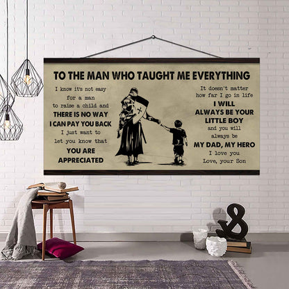 Sport-Family To The Man Who Taught Me Everything - You Will Always Be My Hero Poster Canvas Gift For Father - Photo Upload