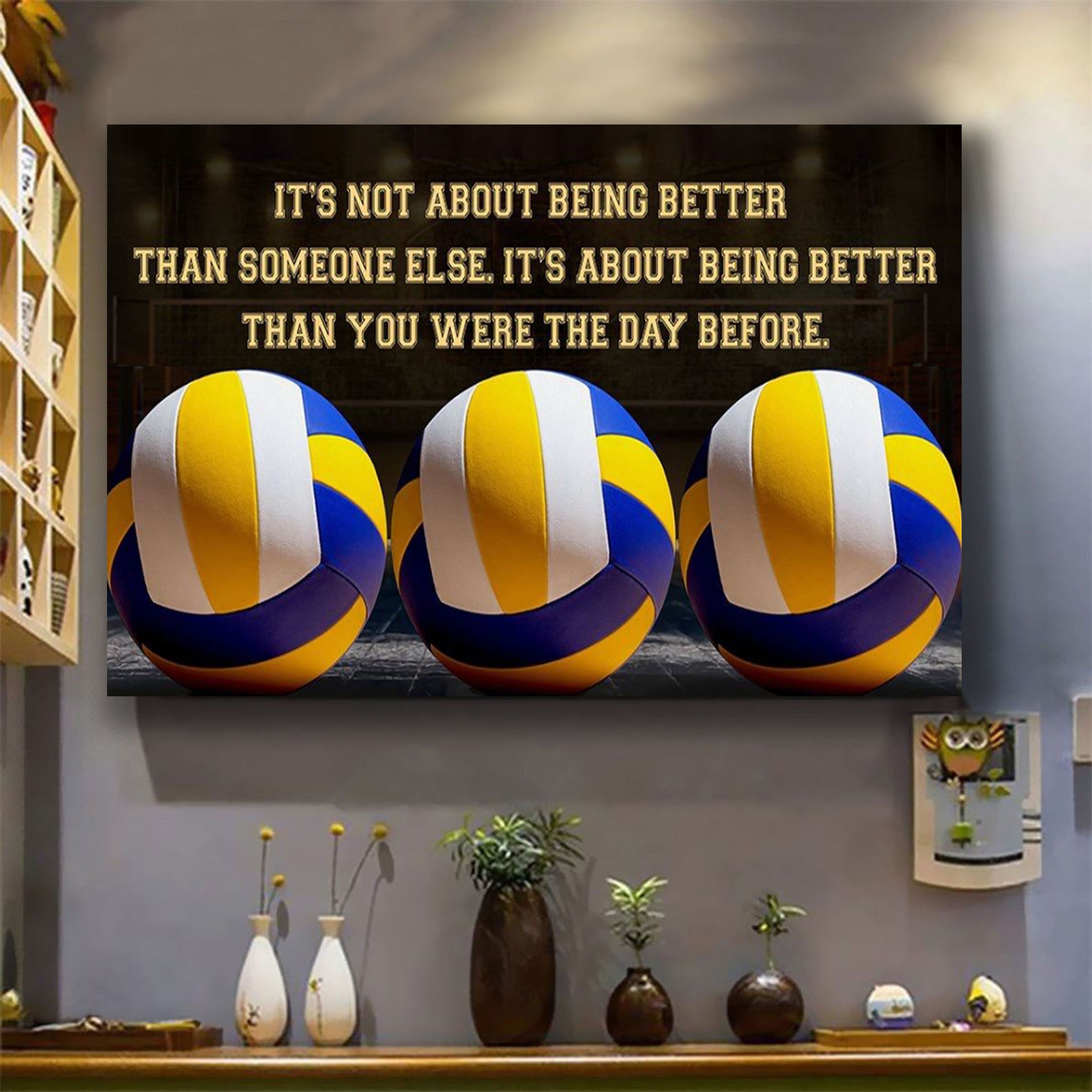 Basketball V2 customizable poster canvas - It is not about better than someone else, It is about being better than you were the day before