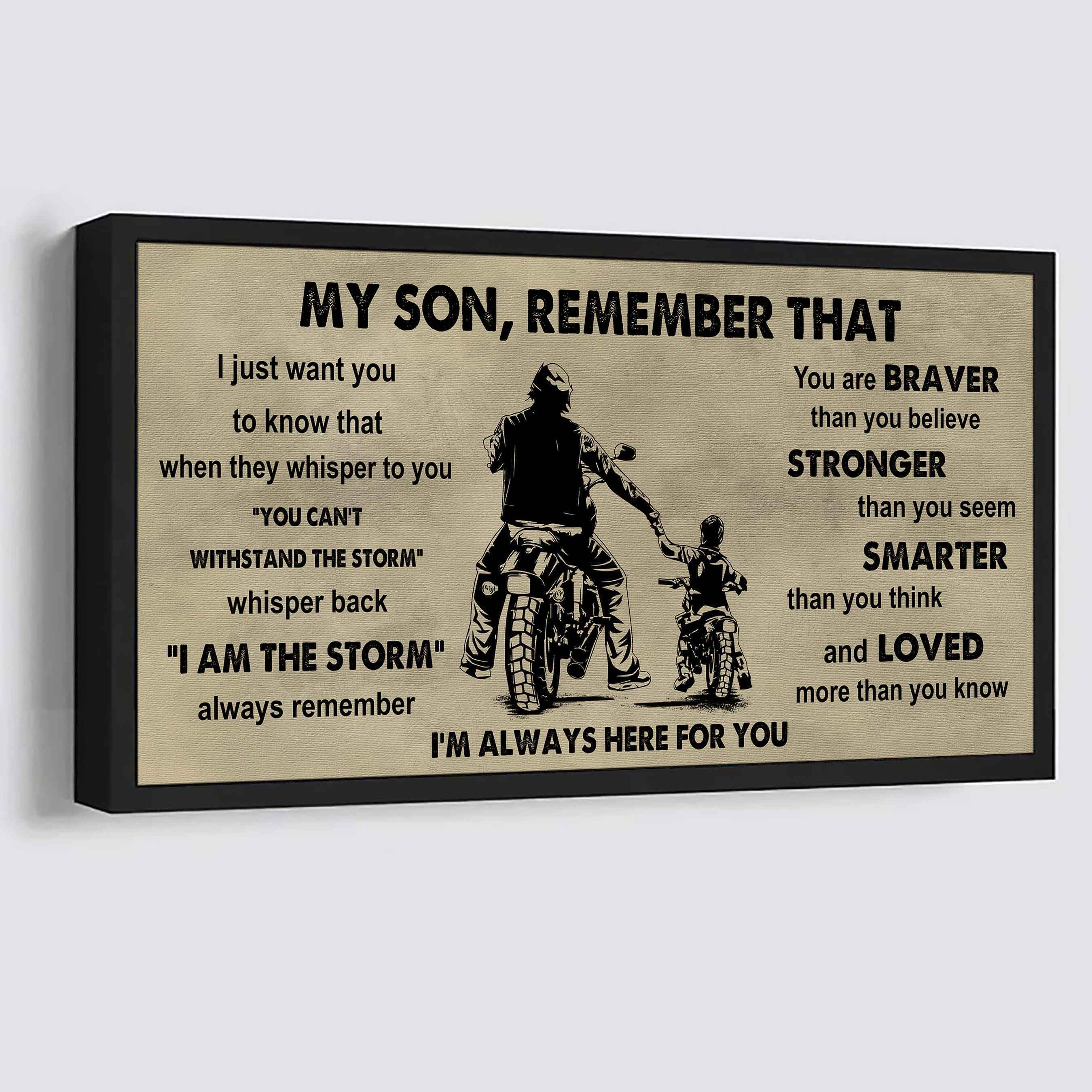 Personalized DRB Poster Canvas - My Son Remember That Whisper Back I Am The Storm