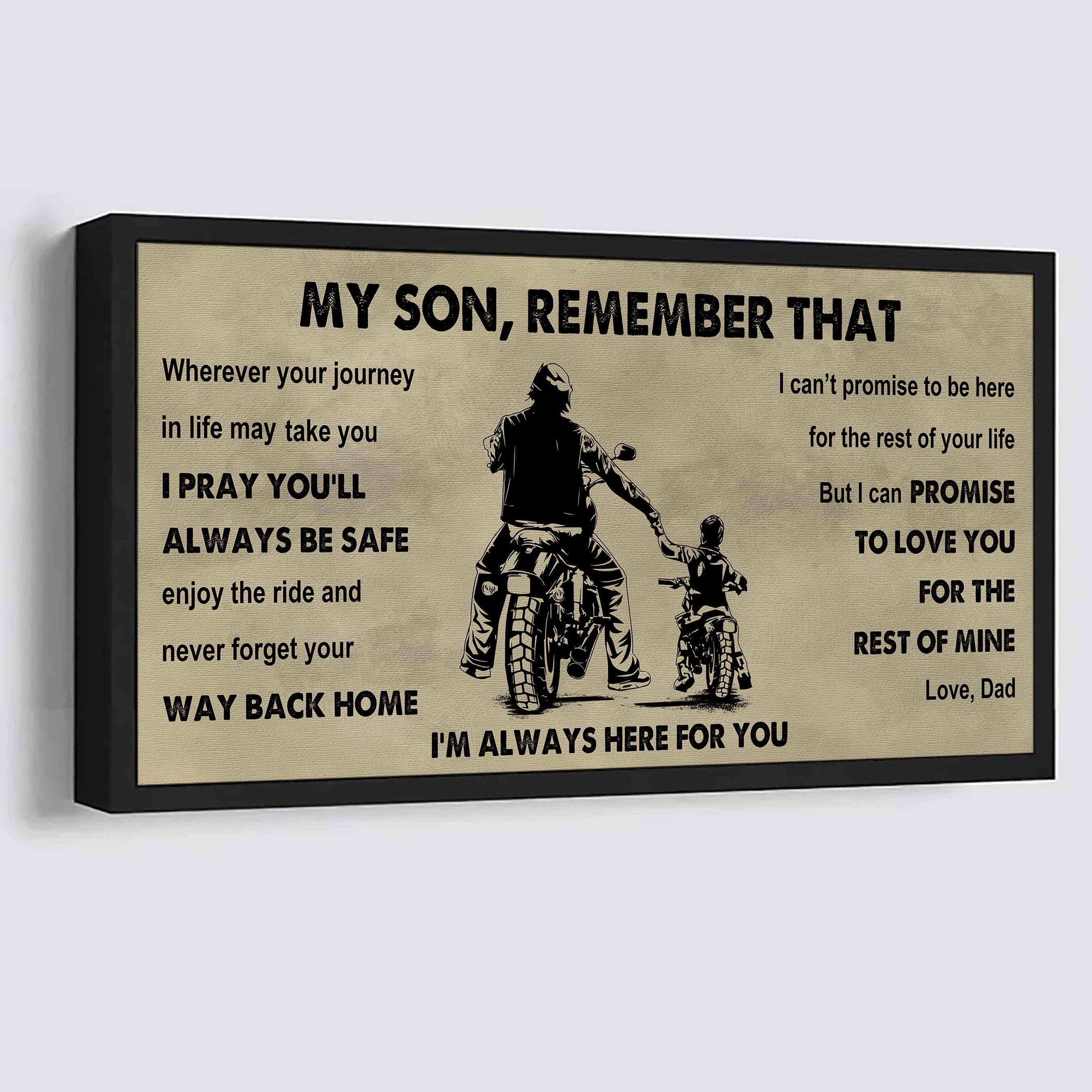 Personalized DRB Poster Canvas - My Son Remember That Never Forget Your Way Back Home