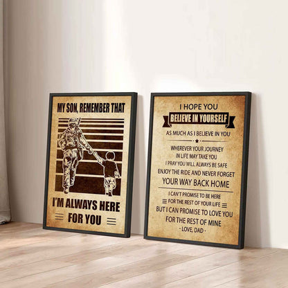 Combo 2 DRB Poster Canvas My Son Remember That - Never Forget Your Way Back Home