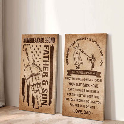 Father And Son Canvas Set To My Son Enjoy The Ride Never Forget Your Way Back Home