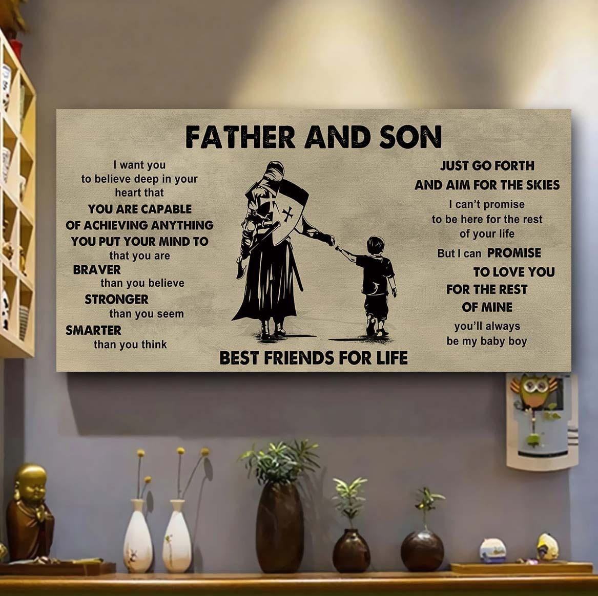 Vikings Father And Son Best Friends For Life  - That You Are Braver Than You Believe Poster Canvas Gift For Son From Father